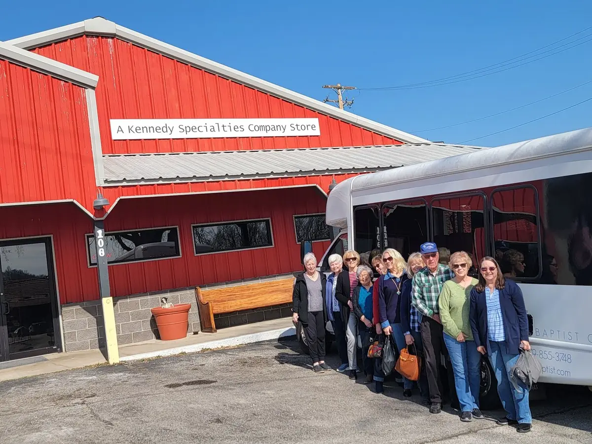 Bella Vista Baptist Church group visiting Anderson Cheese Stop